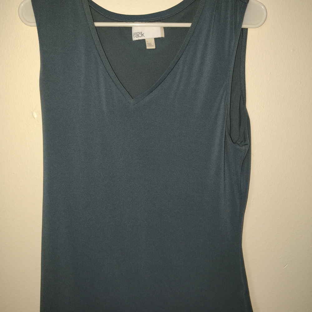 Women's V-Neck Tank Top - Slate Blue